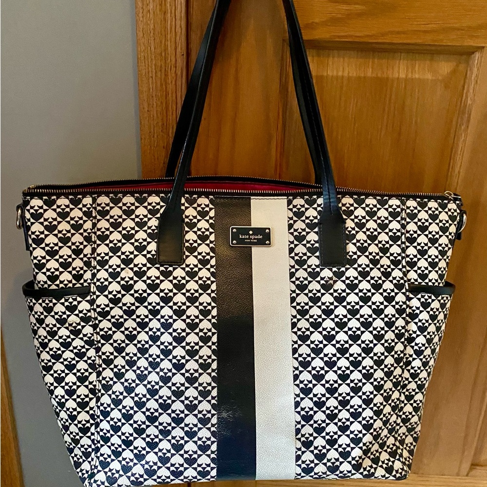 Kate Spade Adaira Penn Place Black and White Large Diaper Bag